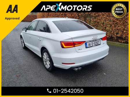 2014 Audi A3 Saloon FINANCE ARRANGED * NEW NCT JAN-27 * IMMACULATE * STAMPED SERVICE HISTORY * AA APPROVED * 101 SAFETY CHECKLIST * AUTOMATIC (DSG) * HEATED SEATS * COLOUR REVERSE CAMERA * LOW KMs * ADAPTIVE CRUISE * CRU €12,449 thumbnail
