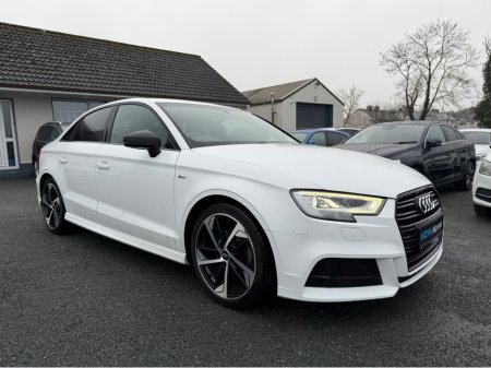 2019 Audi A3 1.0 30 TFSI LIMOUSINE 116HP S LINE BLACK EDITION // IRISH CAR FROM NEW // FULL AUDI MAIN DEALER HISTORY // FACTORY BLACK EDITION // FLAT BOTTOM STEERING WHEEL // UPGRADED AUDI SPORT ALLOYS €21,950