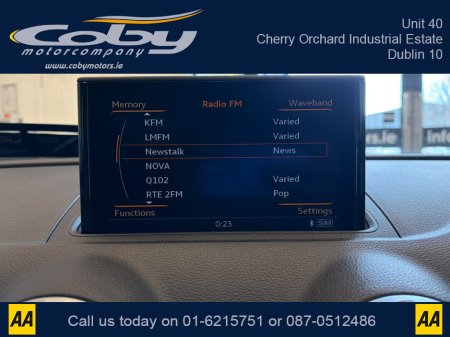 2015 Audi A3 1.4 Petrol Auto Saloon 4DR. New NCT done before collection, Reverse Camera, Dual Climate Control, MFSW, Cruise Control, Sat Nav, Handsfree, Parking Sensors, Paddle Shift and more. €13,750 thumbnail