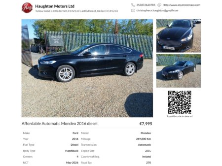 2016 Ford Mondeo 2.0TDCi 150PS Style Powershift