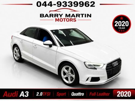 2020 Audi A3 2.0tfsi Petrol Turbo Quattro saloon