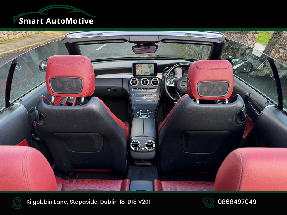 2017 Mercedes-Benz C Class C250d  AMG Premium Plus Convertible Automatic * AMG Styling  Pack with Red Fabric Roof * Bengal Red Leather Interior * Fully Serviced and Valeted * NCT to 02.2028 * 12 Month Premier Warranty * with €23,950