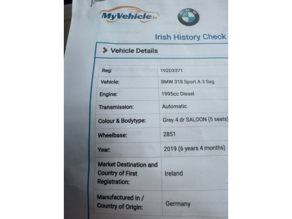 2019 BMW 3 Series 318d Sport €24,850