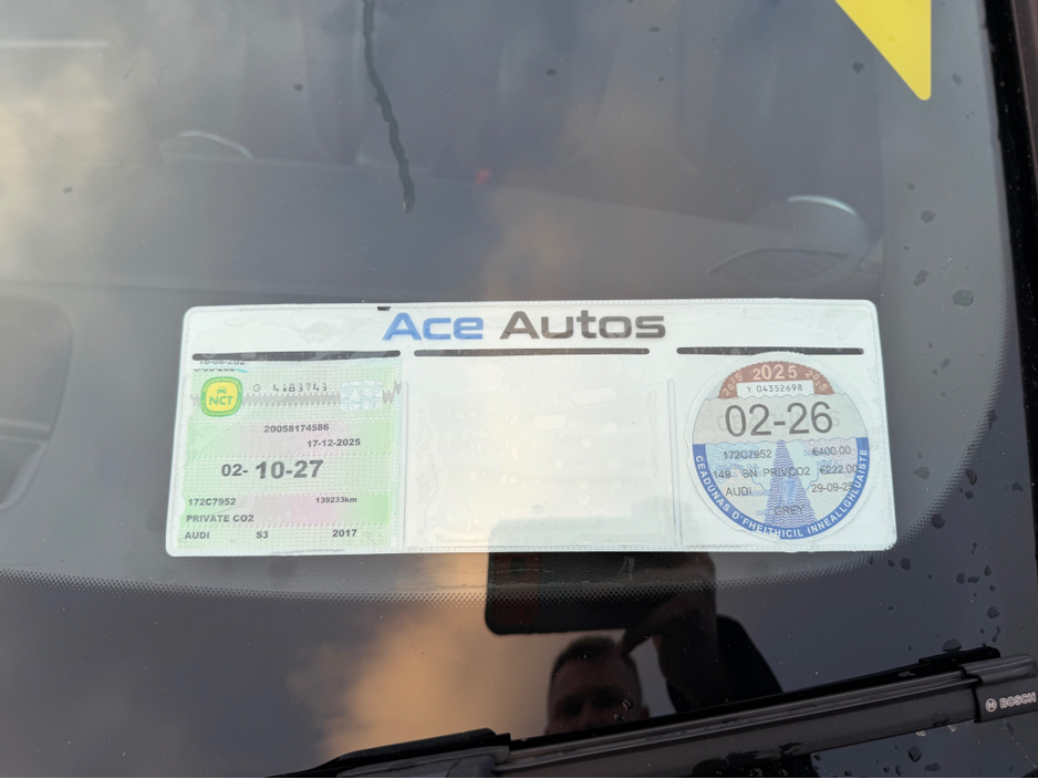 2017 Audi S3 2.0 TFSI QUATTRO AUTO - 12M WARRANTY - CAR: 1732 €24,950