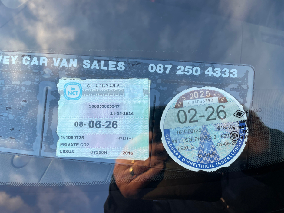 2016 Lexus CT 200 h CT 200H SPORT CVT 5DR AUTO 1.8 136BHP €12,950