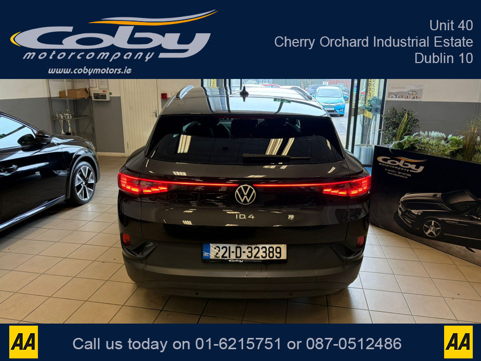 2022 Volkswagen ID.4 PRO 150 KW FAMILY 77KWH 204BHP PR PROPERF AUTO. 2Keys, 1/2 Leather, Full Electrics, Sat Nav, Dual Climate Control, Heated Seats, Cruise Control, Revers Cam, Parking Sensors, Handsfree, & more. €27,950