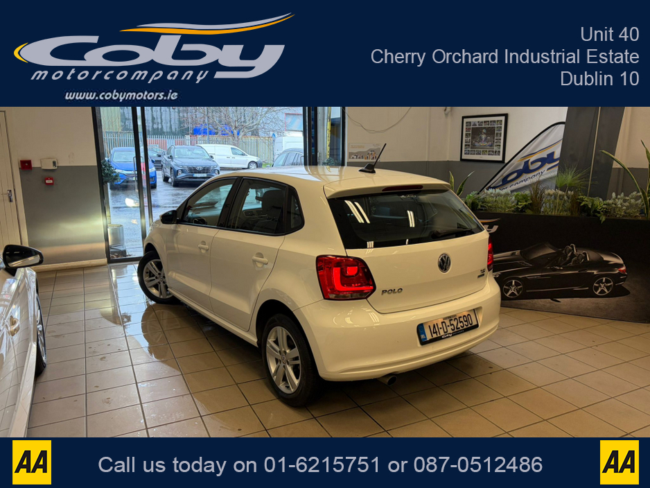 2014 Volkswagen Polo 1.2 AUTO 5DR. New NCT done before collection, Alloy Wheels, Air Conditioning, Hands Free, AUTO Wipers, Full Electrics, 2 Keys, Folding Rear Seats, Luggage Cover and more. €10,450