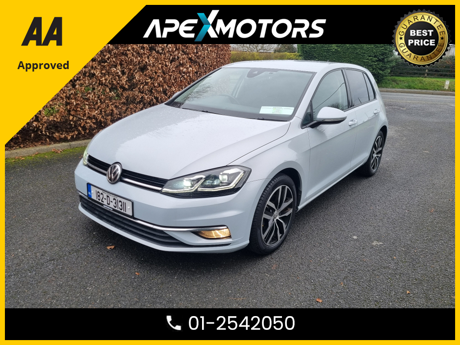 2018 Volkswagen Golf FINANCE ARRANGED * BEAUTIFUL PEARL WHITE ( NEW COLOUR)  * 1.4 HIGHLINE  * AUTOMATIC * AA APPROVED  * 101 SAFETY CHECKLIST * 12-MONTH ROADSIDE ASSIST  * IMMACULATE * TOP-SPEC * LOW LOW KMs * ADAPTIVE C €19,949