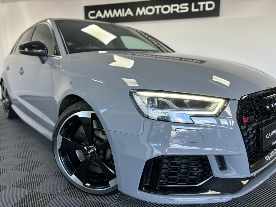 2018 Audi RS3 AUDI RS3 2.5 TFSI QUATTRO 400BHP AUTO *BANG & OLUFSEN SPEAKERS*FACTORY RS SPORT EXHAUST*RS STAMPED SPORT HEATED SEATS*DIGITAL DASH*REVERSE CAM & SENSORS*2 KEYS GREAT SERVICE HISTORY FINANCE AVAILABLE* €47,950