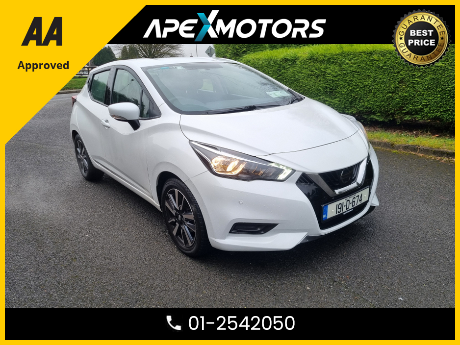 2019 Nissan Micra FINANCE ARRANGED * NEW MODEL 1.0 SV MY19 5DR * NEW NCT JAN-27 * LOW LOW KMs ONLY 45000KMs * IMMACULATE * LOW TAX * STAMPED SERVICE HISTORY * AA APPROVED * 101 SAFETY CHECKLIST * 01-2542050 €11,949