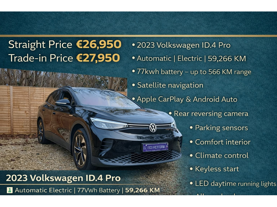 2023 Volkswagen ID.4 PRO 128 KW LIFE DX 77KWH 174BHP 5 €26,950