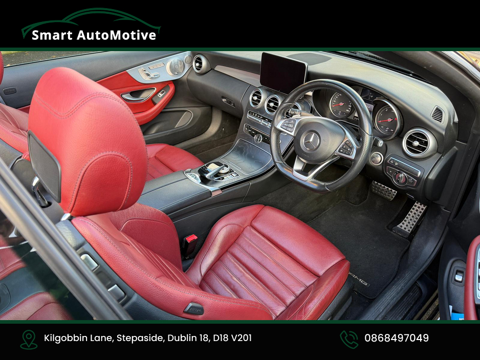 2017 Mercedes-Benz C Class C250d  AMG Premium Plus Convertible Automatic * AMG Styling  Pack with Red Fabric Roof * Bengal Red Leather Interior * Fully Serviced and Valeted * NCT to 02.2028 * 12 Month Premier Warranty * with €23,950