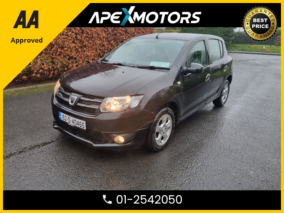 2016 Dacia Sandero FINANCE ARRANGED * 1.5DCI LAUREATE 90BHP * TOP SPEC WITH ALLOY WHEELS * NEW NCT JAN-27 * LOW  TAX  * RELIABLE  * ECONOMICAL * IMMACULATE * STAMPED SERVICE HISTORY * AA APPROVED * 101 SAFETY CHECKLIST €7,249