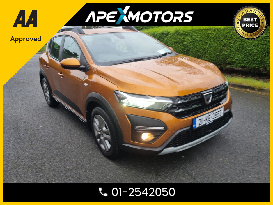 2021 Dacia Sandero FINANCE ARRANGED * STEPWAY COMFORT TCE 90 CVT MY2 * AUTOMATIC * ONE OWNER FROM NEW * NEW NCT MAY-27 * IMMACULATE * STAMPED SERVICE HISTORY * AA APPROVED * 101 SAFETY CHECKLIST * COLOUR REVERSE CAMERA €14,949