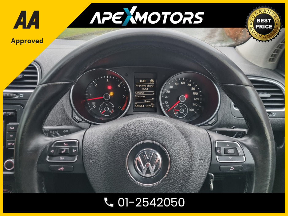 2012 Volkswagen Golf 2.0 TDI MATCH BLUEMOTION 140PS 5 5DR * RELIABLE & ECONOMICAL * BEAUTIFUL ALLOYS * IMMACULATE THROUGHOUT * NEW NCT DEC-26 * LOW TAX * STAMPED SERVICE HISTORY * AA APPROVED * 101 SAFETY CHECKLIST €3,949
