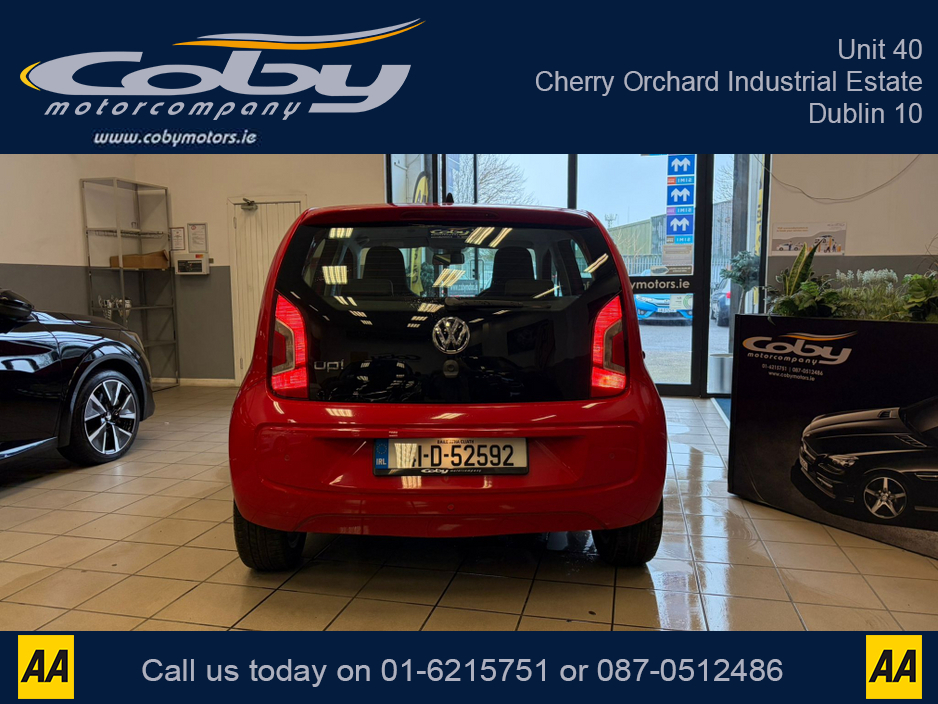 2014 Volkswagen up! 1.0 AUTO 5DR. New NCT done before collection, Half Leather, Heated Seats, Parking Sensors, AUX, Central Locking, Radio, CD Player, Air Conditioning,  Luggage Cover, Electric Front Windows and more. €7,950