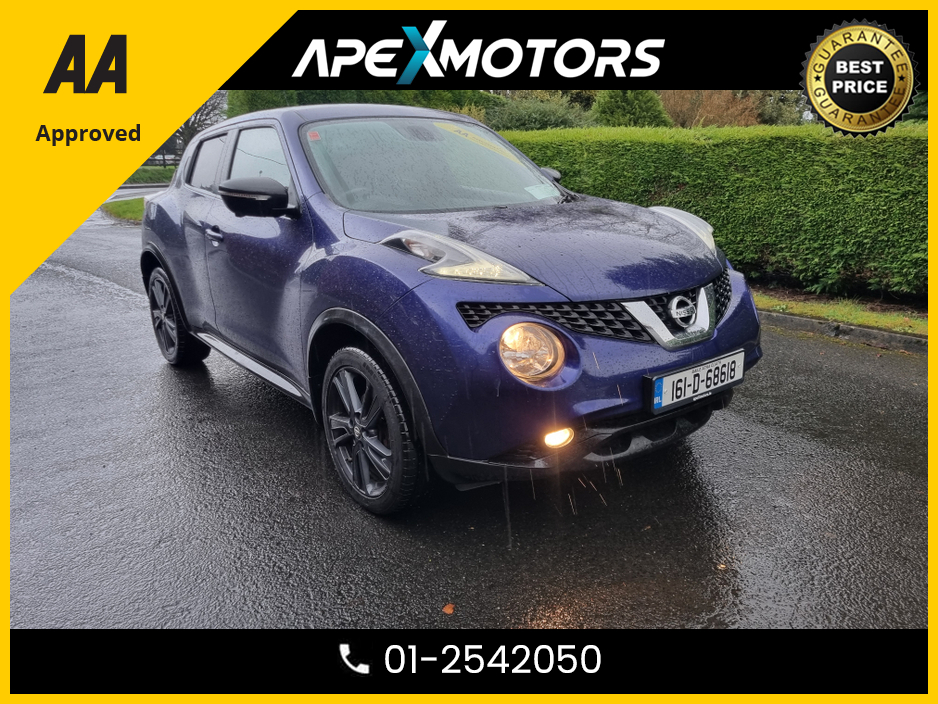 2016 Nissan Juke FINANCE ARRANGED * 1.2 DIG-T TEKNA 117BHP 5DR * TOP-SPEC 5DR SUV * LEATHER INTERIOR * AA APPROVED * 101 SAFETY CHECKLIST * IMMACULATE * HEATED SEATS * COLOUR REVERSE CAMERA * LOW LOW MILES *01-2542050 €9,949