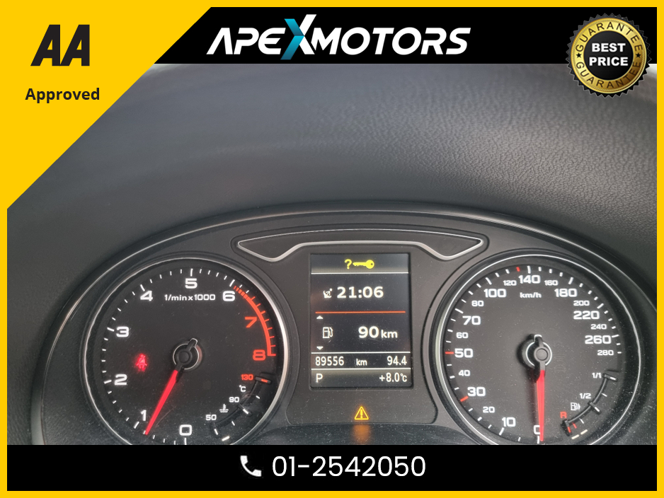 2014 Audi A3 Saloon FINANCE ARRANGED * NEW NCT JAN-27 * IMMACULATE * STAMPED SERVICE HISTORY * AA APPROVED * 101 SAFETY CHECKLIST * AUTOMATIC (DSG) * HEATED SEATS * COLOUR REVERSE CAMERA * LOW KMs * ADAPTIVE CRUISE * CRU €12,449