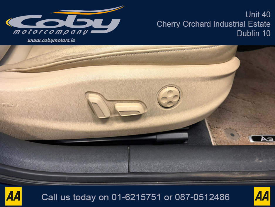 2014 Audi A3 1.4 Auto TFSI Hatchback. New NCT done before collection, Full Leather, Heated Seats, Panoramic Roof, Dual Climate Control, Reverse Camera, Parking Sensors, Full Electrics, Handsfree, and more. €12,950