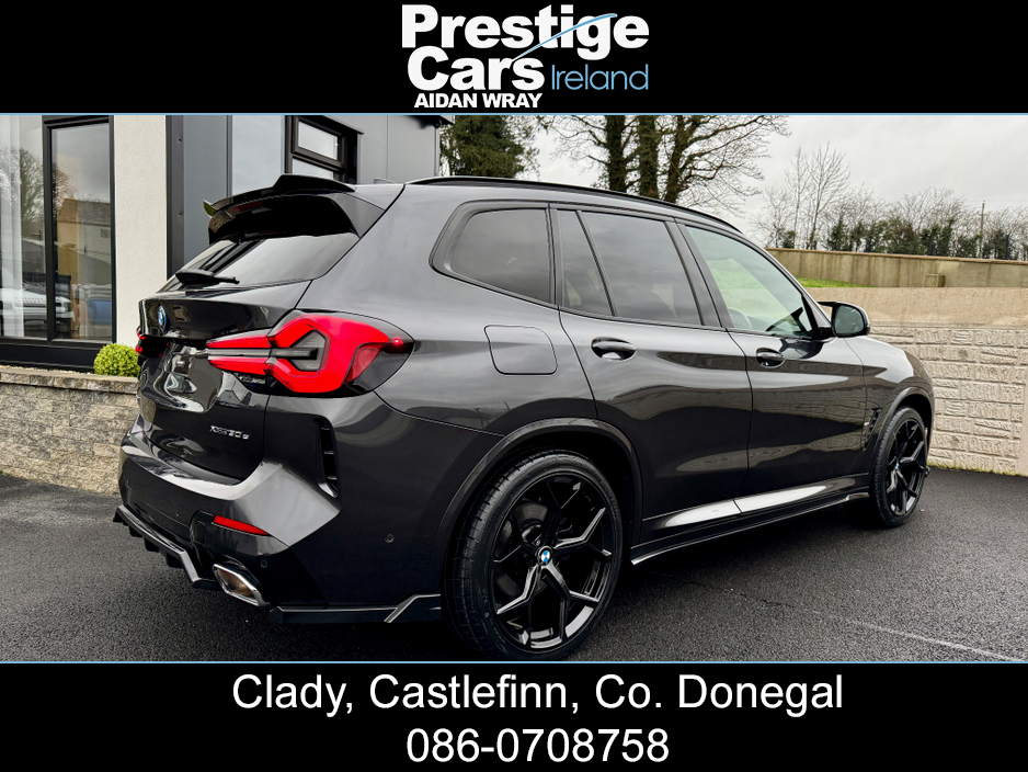 2022 BMW X3 X DRIVE 30E M SPORT AUTO PETROL/PLUG IN HYBRID,LCI NEW MODEL,*PAN ROOF*,SOPHISTO GREY,M PERFORMANCE BODY KIT,COMFORT PLUS PACK,HEATED LEATHER,CAMERAS,AMBIENT LIGHTING,VIRTUAL COCKPIT,XENONS,FBMWSH €46,150