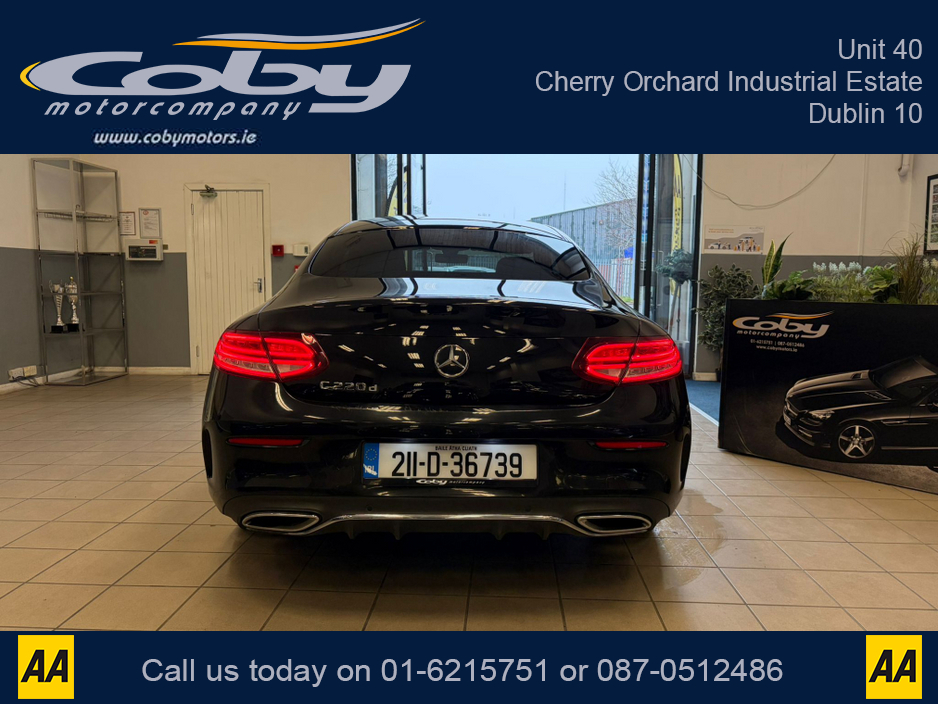 2021 Mercedes-Benz C Class C220D AMG LINE EDITION 2DR AUTO. NCT & Tax, 1/2 Leather, Sat Nav, Dual Climate Control, Heated Seats, Cruise Control, Revers Cam, Parking Sensors, Paddle Shift, BT & more. €35,950
