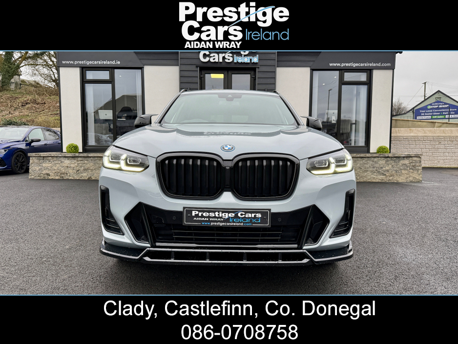 2021 BMW X3 X DRIVE 30E M SPORT AUTO PETROL/PLUG IN HYBRID,LCI NEW MODEL,BROOKLYN GREY,M PERFORMANCE BODY KIT,PLUS/TECH PACK,HEATED LEATHER,CAMERAS,AMBIENT LIGHTING,VIRTUAL COCKPIT,XENON LIGHTS,FBMWSH,HIGH SPEC €40,000