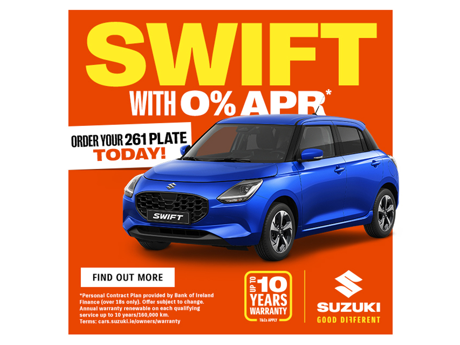 2026 Suzuki Swift NEW SWIFT HYBRID 0% Finance Available HP or PCP over 36 Months T&C €23,940