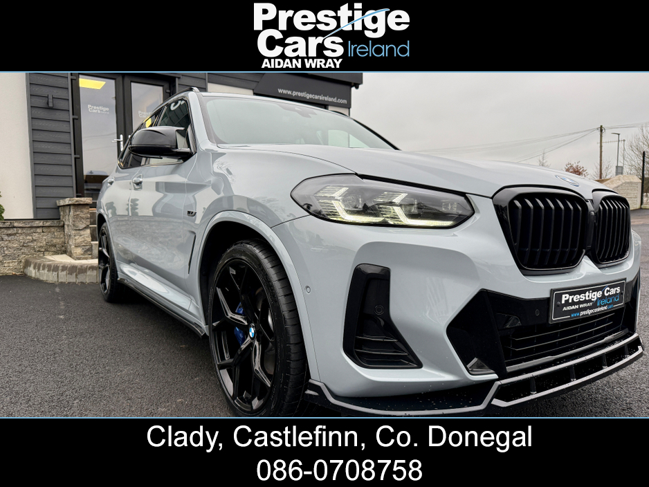 2021 BMW X3 X DRIVE 30E M SPORT AUTO PETROL/PLUG IN HYBRID,LCI NEW MODEL,BROOKLYN GREY,M PERFORMANCE BODY KIT,PLUS/TECH PACK,HEATED LEATHER,CAMERAS,AMBIENT LIGHTING,VIRTUAL COCKPIT,XENON LIGHTS,FBMWSH,HIGH SPEC €40,000