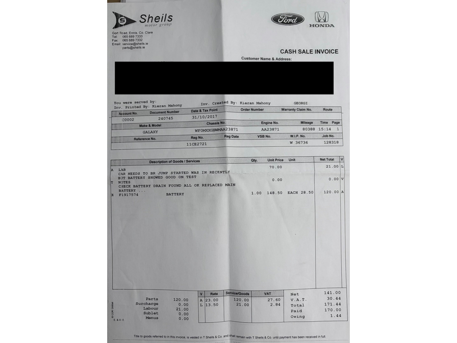 2011 Ford Galaxy 2.0 TDCI TITANIUM 140BHP 5DR €3,999