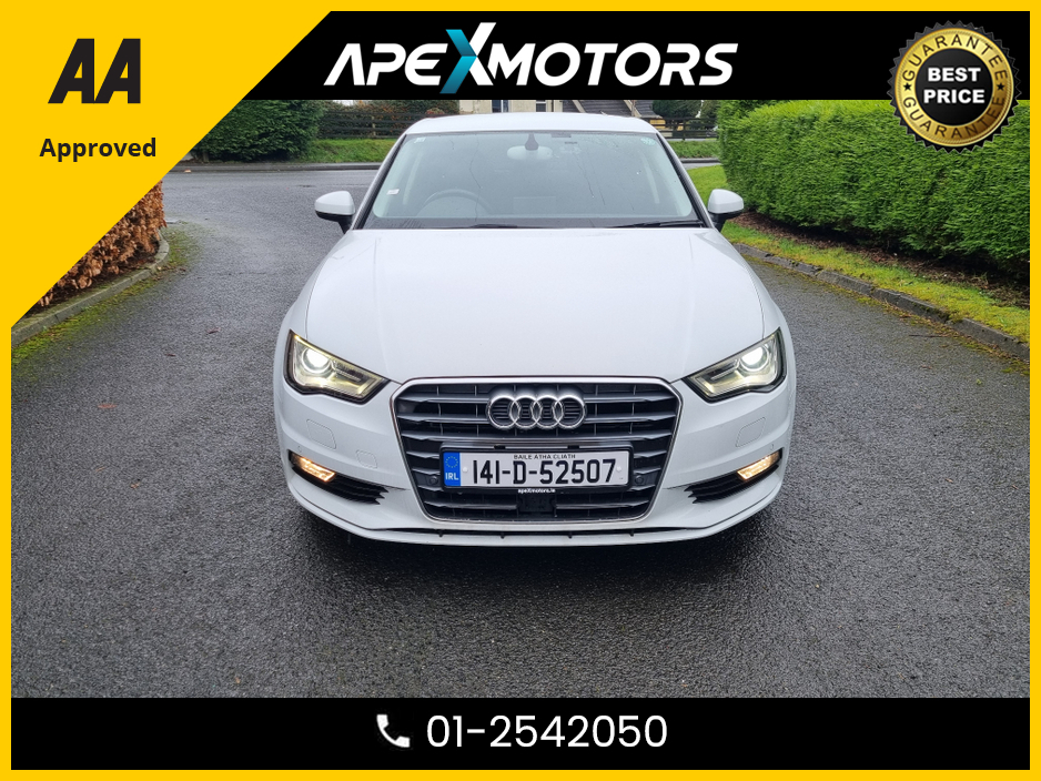 2014 Audi A3 FINANCE ARRANGED * NEW NCT JAN-27 * IMMACULATE * STAMPED SERVICE HISTORY * AA APPROVED * 101 SAFETY CHECKLIST * AUTOMATIC (DSG) * HEATED SEATS * COLOUR REVERSE CAMERA * LOW KMs * ADAPTIVE CRUISE €12,449
