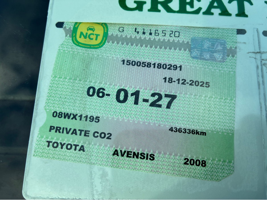 2008 Toyota Avensis RC D-4D AURA 4DR €1,950