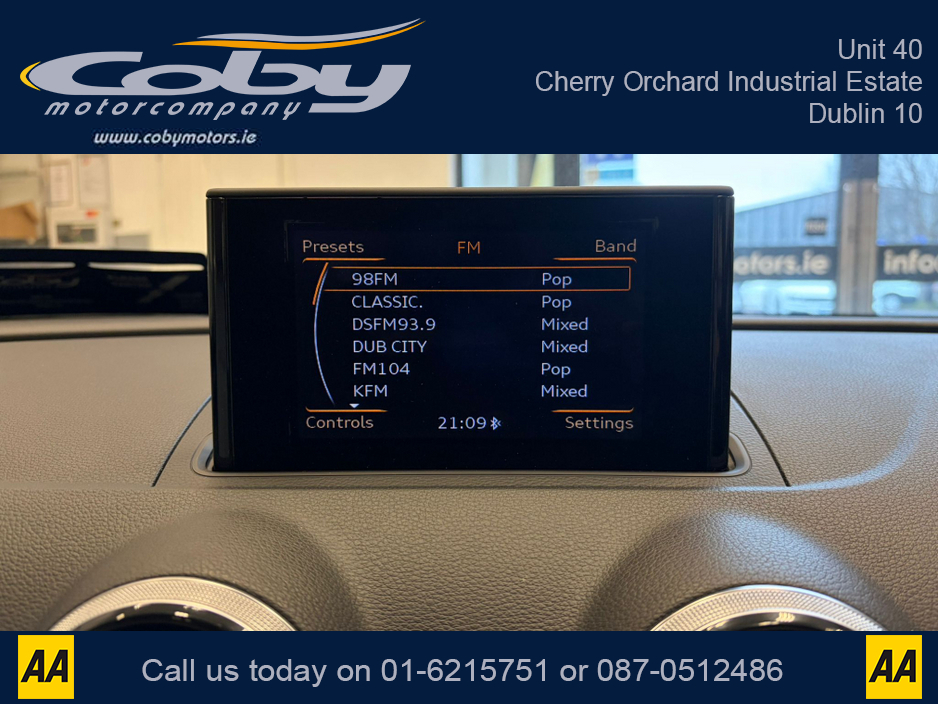 2014 Audi A3 1.4 Auto TFSI Hatchback. New NCT done before collection, Full Leather, Heated Seats, Panoramic Roof, Dual Climate Control, Reverse Camera, Parking Sensors, Full Electrics, Handsfree, and more. €12,950