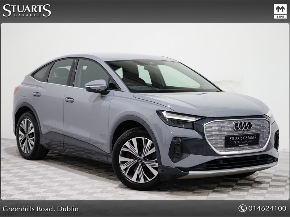 2023 Audi Q4 e-tron “40 – BIGGER BATTERY* Q4 E-TRON SPORT SPORTBACK COUPE: PEBBLE GREY, HEADS-UP DISPLAY, 19” DIAMOND CUT ALLOYS, ANDROID AUTO, HEATED SEATS €33,945