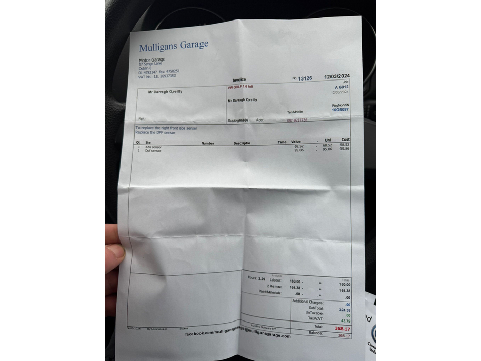 2010 Volkswagen Golf 1.6 TDI SE 105PS 5DR €5,990