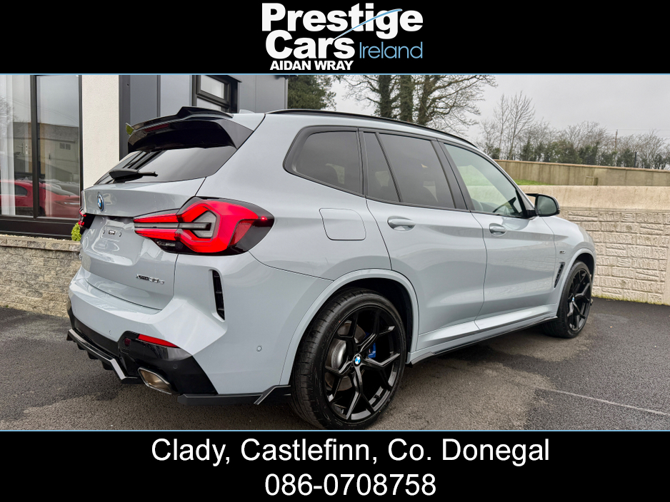 2021 BMW X3 X DRIVE 30E M SPORT AUTO PETROL/PLUG IN HYBRID,LCI NEW MODEL,BROOKLYN GREY,M PERFORMANCE BODY KIT,PLUS/TECH PACK,HEATED LEATHER,CAMERAS,AMBIENT LIGHTING,VIRTUAL COCKPIT,XENON LIGHTS,FBMWSH,HIGH SPEC €40,000