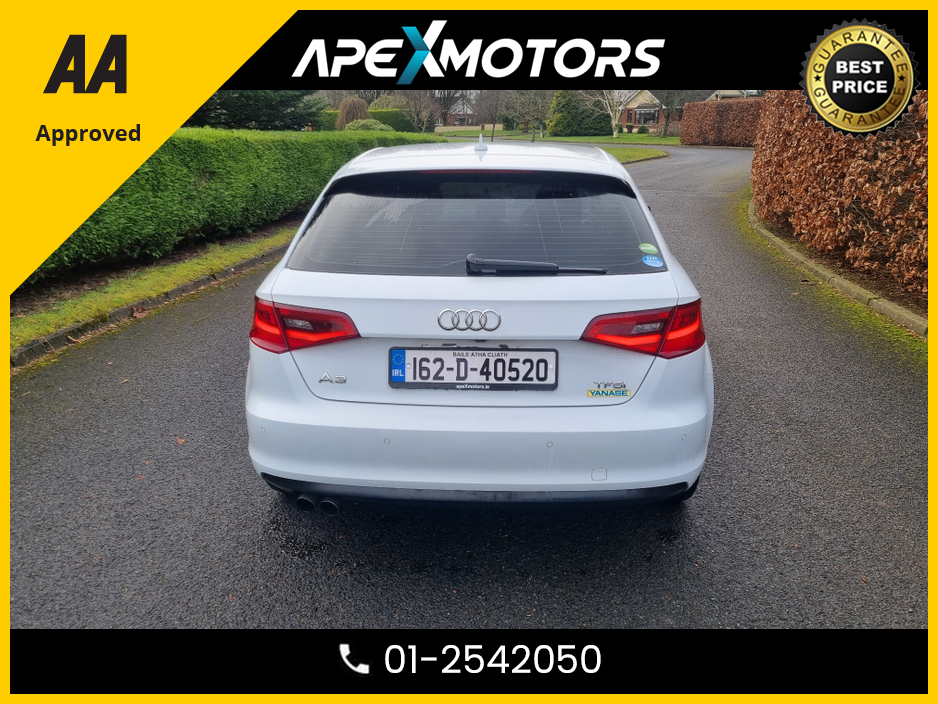 2016 Audi A3 Sportback FINANCE ARRANGED * NEW NCT JAN-28 * IMMACULATE * AA APPROVED * 101 SAFETY CHECKLIST * AUTOMATIC * COLOUR REVERSE CAMERA * TOP-SPEC 5DR HATCH * LOW LOW KMs * ADAPTIVE CRUISE * CRUISE CONTROL and SPEED €16,449