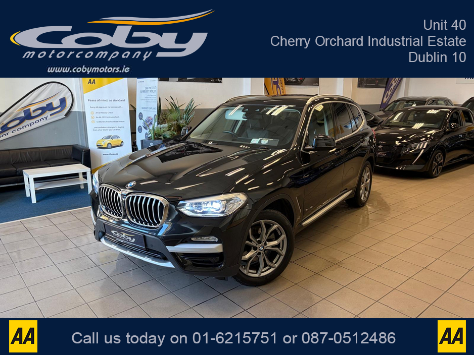 2018 BMW X3 2.0 XLINE 5DR AUTO, NCT 2028 Full Leather, Reverse Cam, Sat Nav, Heated Seats, Parking Sensors, Cruise Control, MFSW, Dual Climate Control, Bluetooth, Alloy Wheels, Full Electrics, and more. €30,950