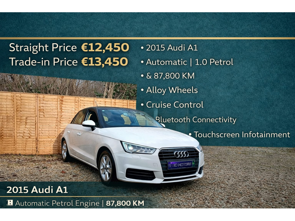 2015 Audi A1 1.0TFSI 95HP Auto 5DR €12,450