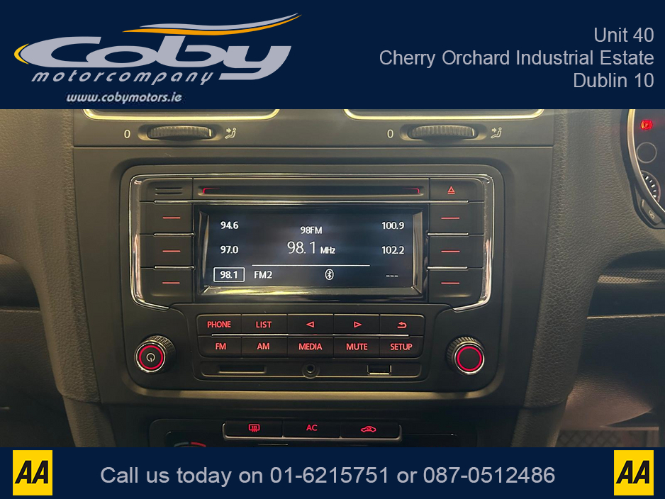 2012 Volkswagen Golf 1.2 5DR AUTO. NCT, Alloy Wheels, Air Conditioning, Irish Radio, Auto Lights/Wipers, Folding Rear Seats, Bluetooth, Full Electrics, FSH, & more. €8,450