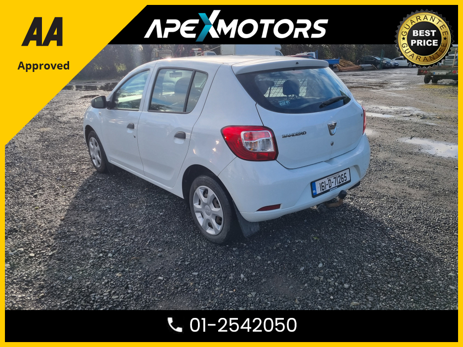 2016 Dacia Sandero FINANCE ARRANGED * 1.2 AMBIANCE MODEL * NEW NCT JAN-27 * LOW TAX * RELIABLE CAR  * IMMACULATE * AA APPROVED * 101 SAFETY CHECKLIST * 12-MONTH ROADSIDE ASSIST * ONE VERY CAREFUL OWNER FROM NEW * CARTEL €6,449