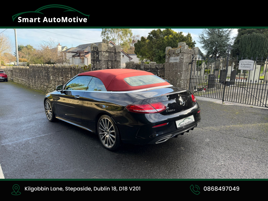2017 Mercedes-Benz C Class C250d  AMG Premium Plus Convertible Automatic * AMG Styling  Pack with Red Fabric Roof * Bengal Red Leather Interior * Fully Serviced and Valeted * NCT to 02.2028 * 12 Month Premier Warranty * with €23,950