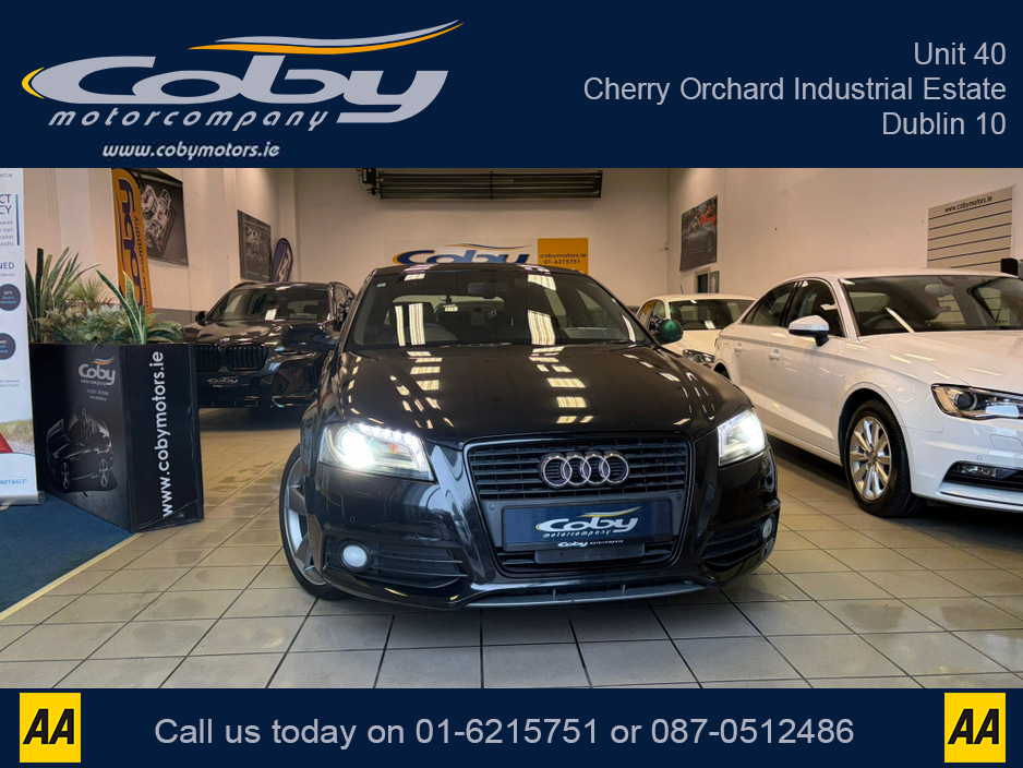 2013 Audi A3 1.4 S-line 5DR AUTO. New NCT Done Before Collection, Half Leather, Alloy Wheels, 2Keys, MFSW, Revers Camera, Parking Sensors, Dual Climate Control, Cruise Control, BT, Full Electrics, & more. €10,950