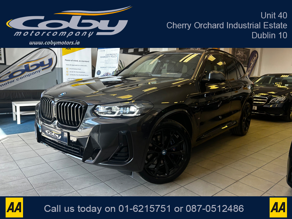 2024 BMW X3 M Sport Pro Pack XDRIVE30E AUTO. Pristine Car with only 9km, 2 Keys. CarPlay, Dual Climate, Cruise, Heated Seats, Sat Nav, Digital Dash, Reverse Camera, MFSW, Electric Boot, Full Electrics and more. €63,950