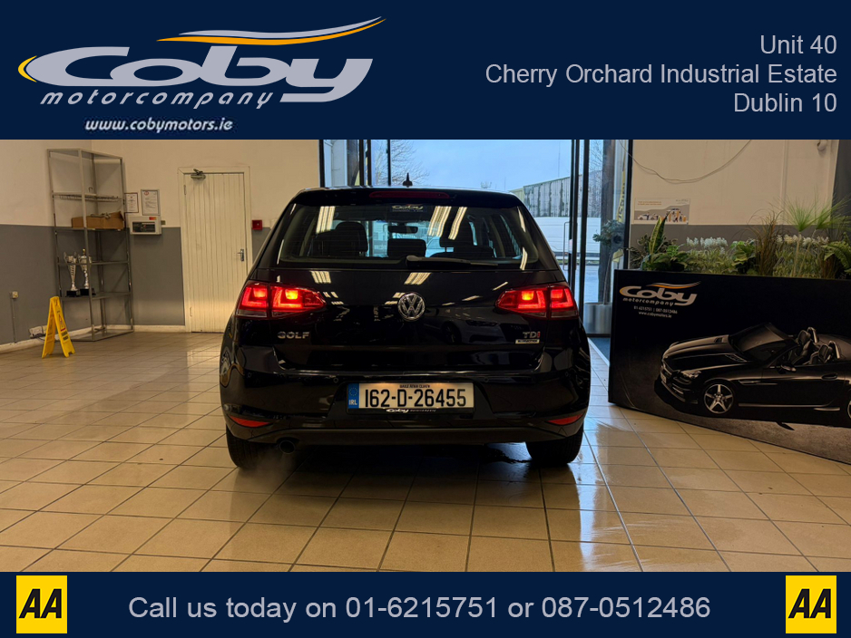 2016 Volkswagen Golf 1.6 TDI MATCH EDITION BLUEMOTION 110PS 5DR. NCT, Alloy Wheels, MFSW, Cruise Control, Heated Seats, Folding Rear Seats, Parking Sensors, Air Conditioning, and more €12,950