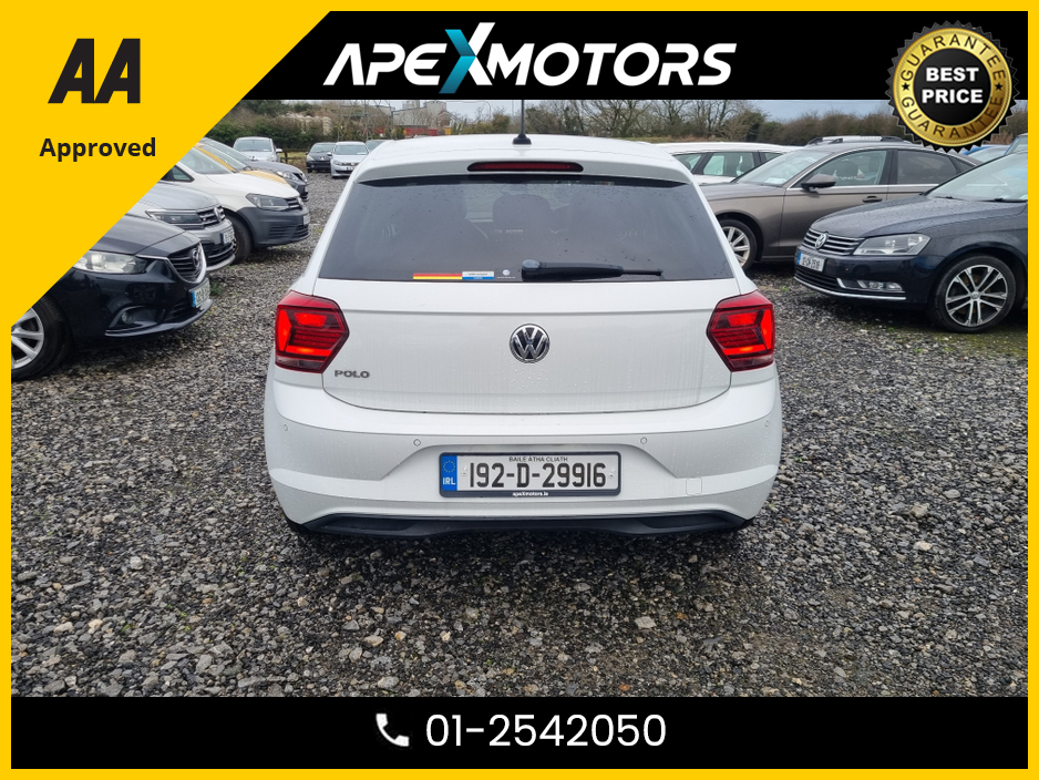 2019 Volkswagen Polo FINANCE ARRANGED * 1.0 NEW MODEL 5DR * NEW NCT JUN-27 * IMMACULATE * STAMPED SERVICE HISTORY * AA APPROVED * 101 SAFETY CHECKLIST * AUTOMATIC * COLOUR REVERSE CAMERA * TOP-SPEC 5DR HATCH * LOW LOW KMs €16,449