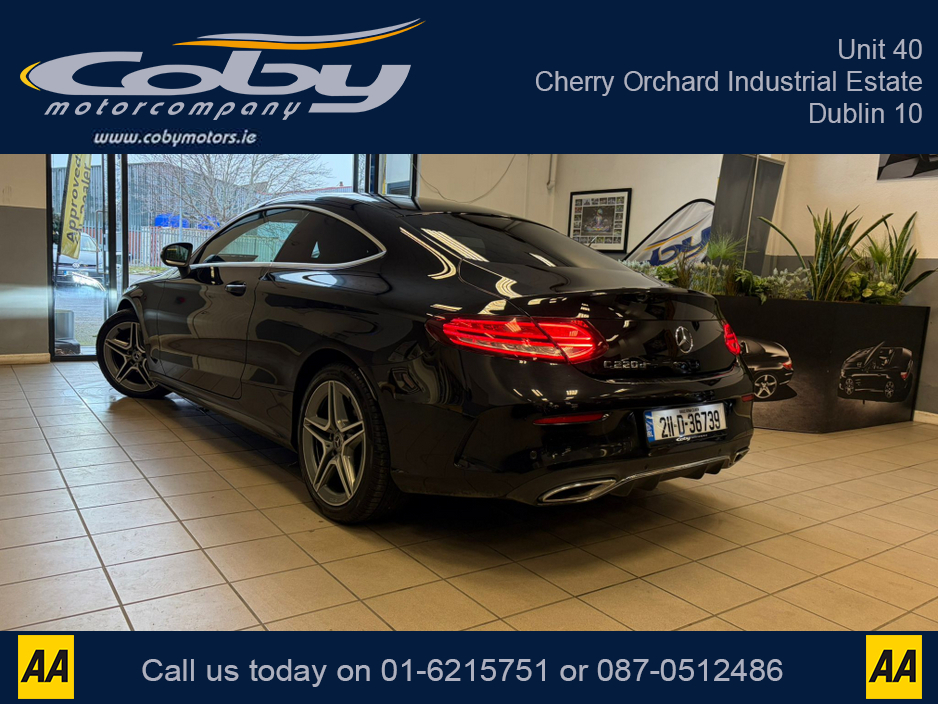 2021 Mercedes-Benz C Class C220D AMG LINE EDITION 2DR AUTO. NCT & Tax, 1/2 Leather, Sat Nav, Dual Climate Control, Heated Seats, Cruise Control, Revers Cam, Parking Sensors, Paddle Shift, BT & more. €35,950