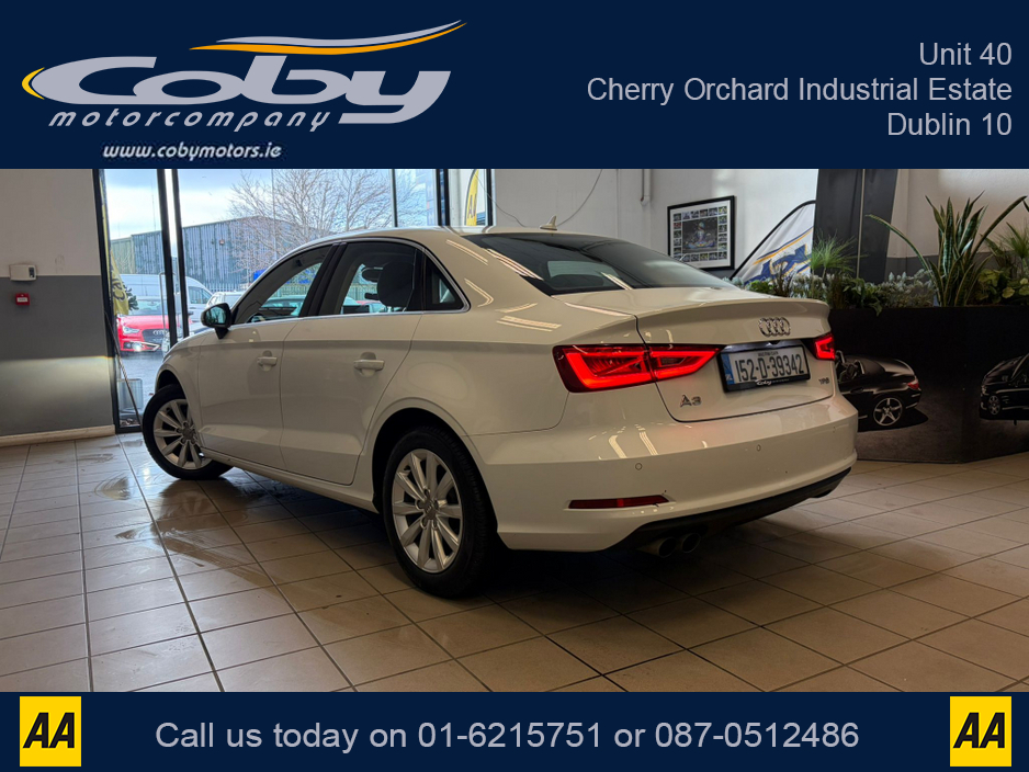 2015 Audi A3 1.4 Petrol Auto Saloon 4DR. New NCT done before collection, Reverse Camera, Dual Climate Control, MFSW, Cruise Control, Sat Nav, Handsfree, Parking Sensors, Paddle Shift and more. €13,750