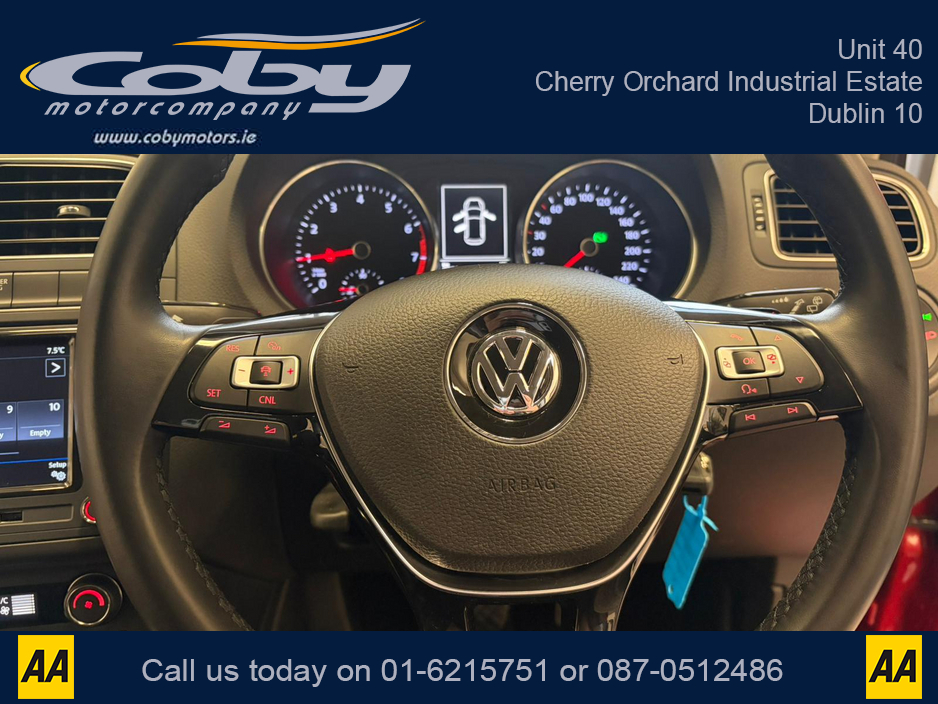 2016 Volkswagen Polo HIGHLINE 1.0 TSI AUTO 5DR. New NCT done before collection. Alloy Wheels, Half Leather, Reverse Cam, Dual Climate, Parking Sensors, Cruise Control, Mirror Link, MFSW, Bluetooth, Full Electrics and more €11,950