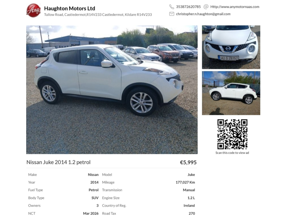2014 Nissan Juke for sale in , Ireland
