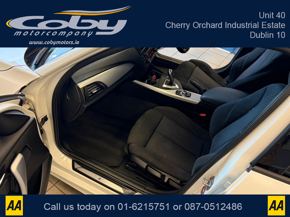 2012 BMW 1 Series 1.6 5DR AUTO M-Sport . NCT Cruise Control, Dual Climate Control, Alloy Wheels, Revers Camera, Bluetooth, Folding Rear Seats, CD Player & more. €9,950